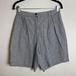 Milano‎ Design Group Gingham Shorts High Waist Casual chic 10 Linen Oldmoney